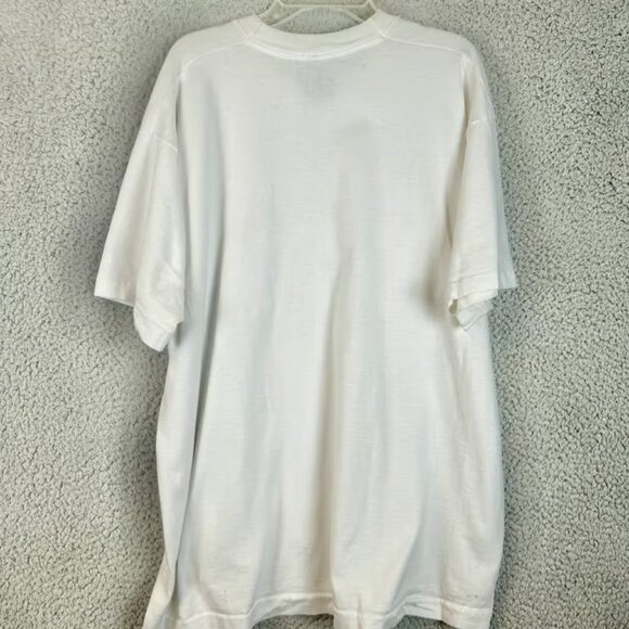 Vintage 90s Hummingbird Bird Nature Flowers Art White T-Shirt XL Robert Allan - Picture 2 of 4